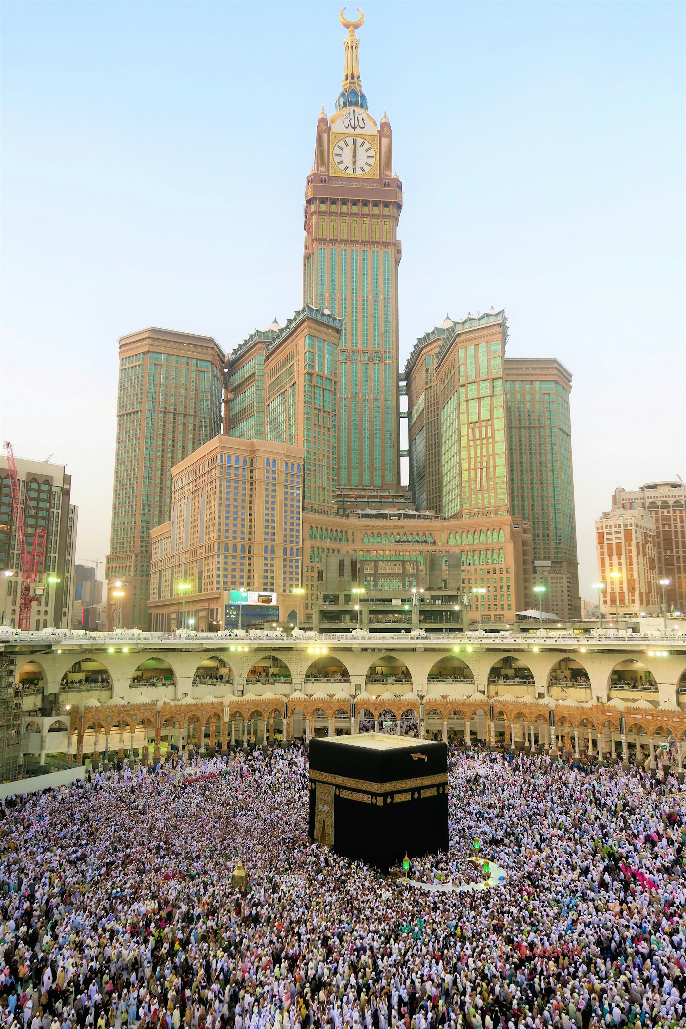 Masjid al-Haram courtyard with the Kaaba, Makkah